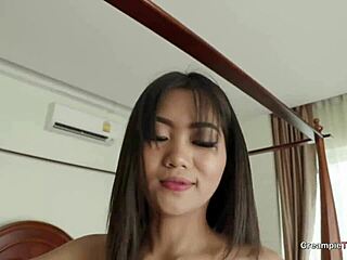 18 year old asian teen takes creampie in bar