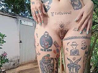 Tattooed Brazilian Babe’s Naked Teasing Display
