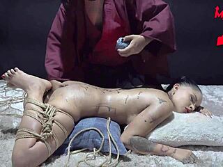 shibari craves being tied for mouth-filling milk
