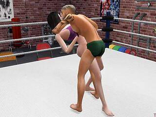 Rough Sex Wrestling With Banging Domination