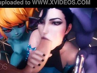 Deepthroat blowjob inspired by league of legends
