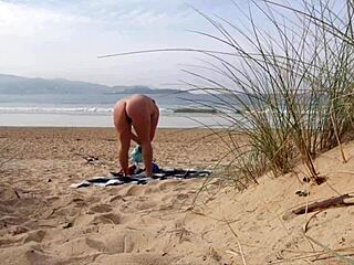 i caught a busty milf changing on beach