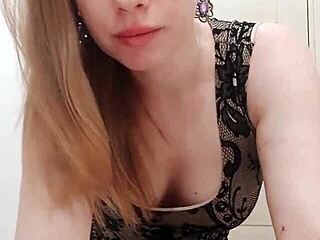 MILF Sucks Dildo in Restroom