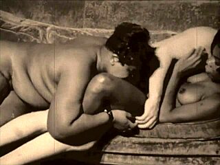 rare vintage interracial threesome with raw group fucking