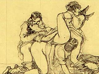 vintage drawings with a teasing erotic edge