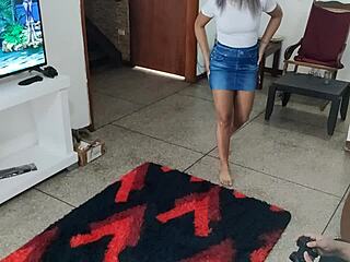 Cheeky Latina Princess Tricks Blindfolded Husband