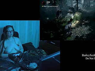 Naked BBW Brunette Plays Alan Wake Part 3
