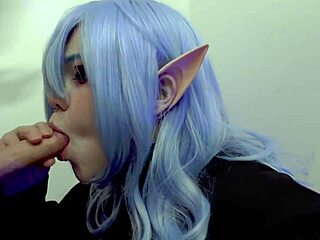 my goth elf girlfriend’s messy blowjob thrilled me