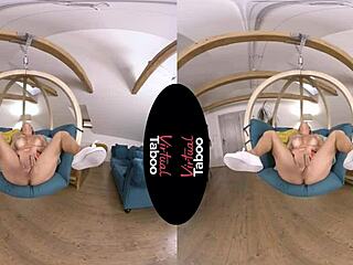 blonde’s taboo tease in virtual pov