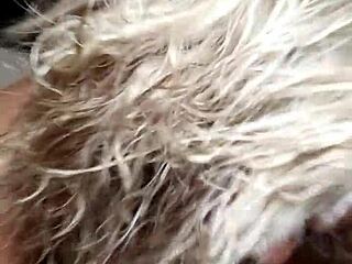 Slutty blonde’s extreme orgasm caught on phone