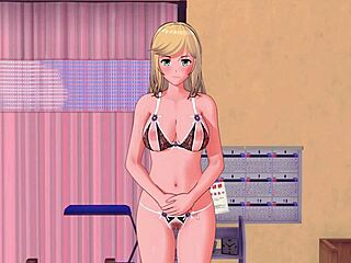 Japanese teacher strips by the pool seductively
