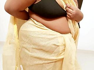 Cheeky Indian Aunty Teases in Traditional Saree