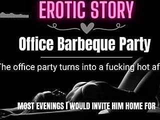 erotic office barbecue party with boss roleplay