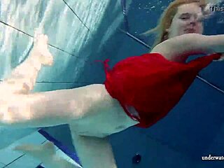 Russian Teenie Lucie Swims Underwater In Pool