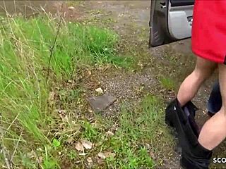 German BBW Hooker Banged Hard on Country Road