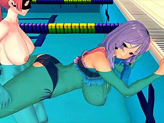 Girl's Teasing 3D Hentai Swim Study Session
