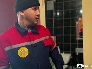 Cheeky Brunette’s Wild Fuck With Plumber