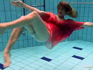 my big firm tits underwater in red dress