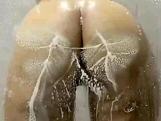 Latina Pawg Moans Riding Dildo In Steamy Shower