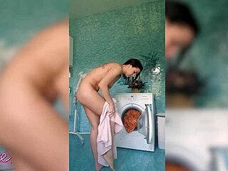 Brunette’s Steamy Cleaning Session