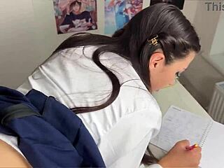 Petite College Girl Fucked During Homework