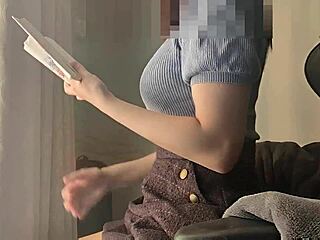 Curvy Cutie Teases Herself While Reading Book