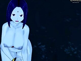 Raven’s Big Thighs Facial In Dark Forest Teen Titans