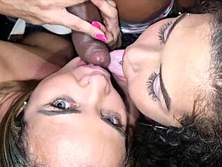 ever seen a blonde milf suck two huge cocks with friends?
