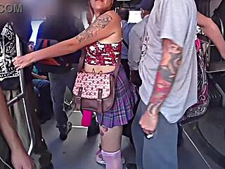 Skirt and thong tease on Metrobus ride?