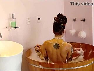 Brazilian Tattoo Babe’s Cheeky Bath Show