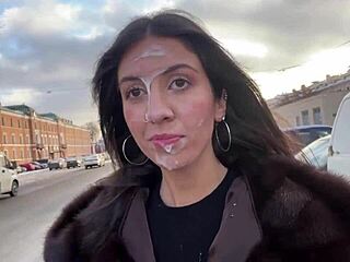 Beauty’s Public Cumwalk With Face Covered