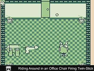 What’s with riding office chairs and twin-stick firing?
