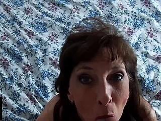 mature mom relentlessly sucks and swallows thick cum