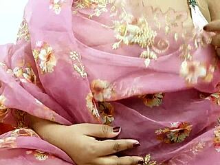 Latina teen teases in traditional saree outfit