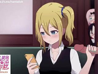 Ai Hayasaka's Naughty Office Handjob in Kaguya XXX Scene