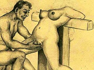Vintage Erotic Drawings Turned Into Wild Hentai Action