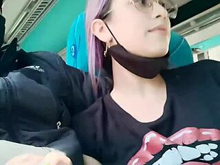 Blowjob and Creampie Fucking on Public Service Bus
