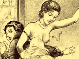 Vintage Erotic Illustration with a Seductive Retro Charm