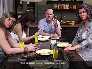Hentai game with curvy milfs