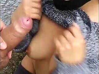 Risky Public Blowjob in the Street Caught Live