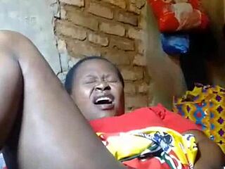 African Mature Shows Hairy Pussy in Tight Uniform