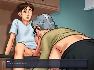 Hot anime game scene: steamy blowjob