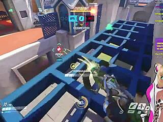 Vtuber lewdneko plays overwatch and takes hard spanks