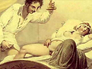 Vintage erotic drawings fucked in style
