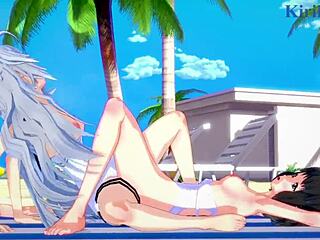 Miku Kohinata And Laura Bodewig's Lesbian Tease