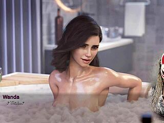 Peeping on Sexy Milf in Bath Scene