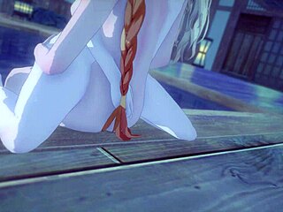 Kissing Jean with hair down in Genshin Impact
