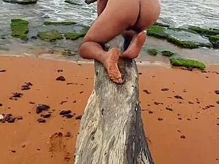 ladysilva's latina gay tease on public beach