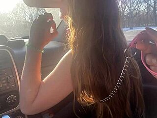 Trained to Suck BBC on Leash in Public Park