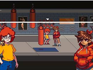 Muscular girl sucks cock after hentai gym training